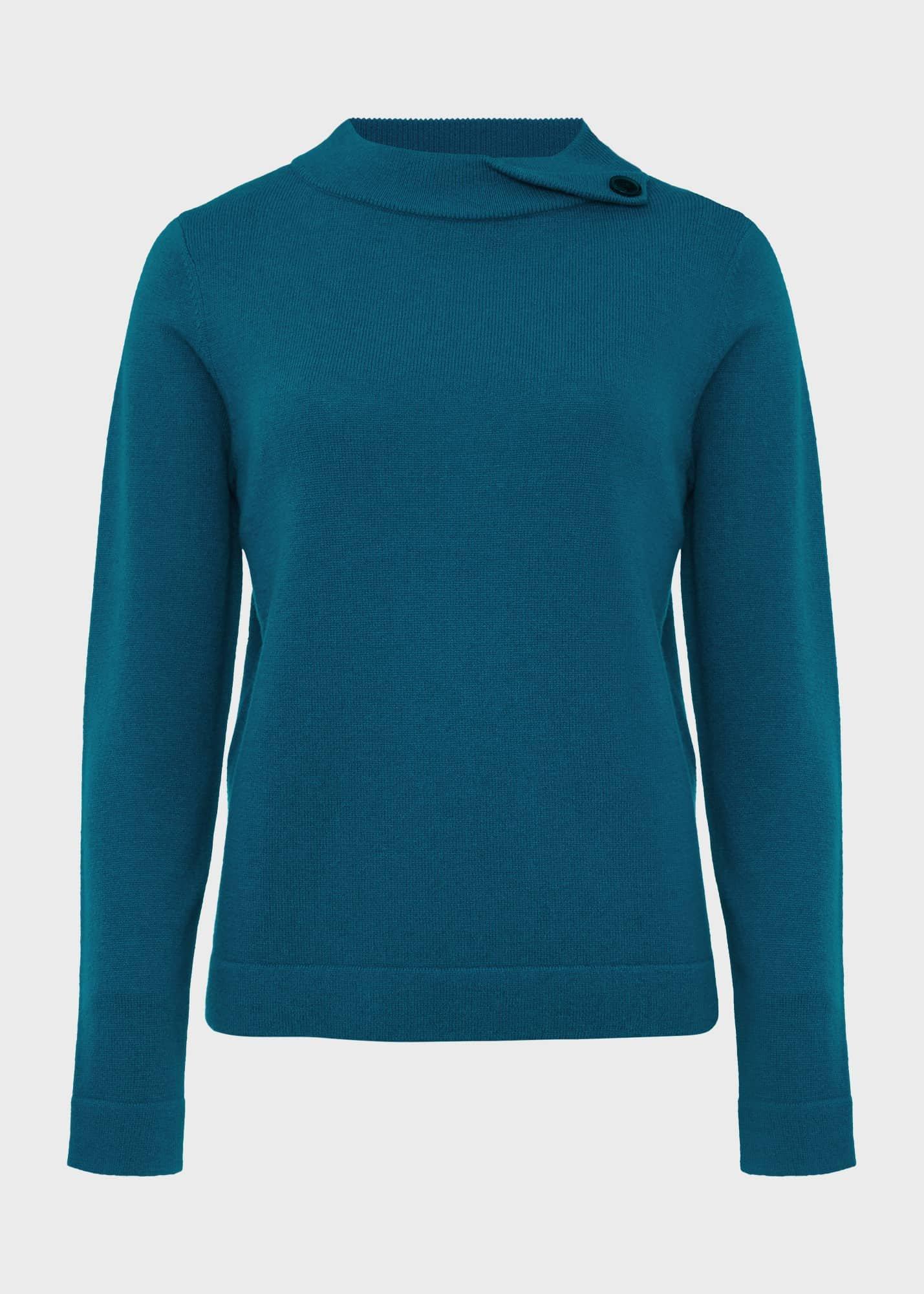 Talia Wool Cashmere Jumper, Petrol Blue, hi-res